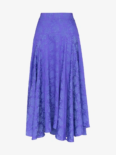 Shop Chloé Silk Jacquard Midi Skirt In 112 - Purple