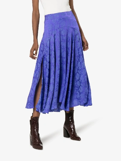 Shop Chloé Silk Jacquard Midi Skirt In 112 - Purple
