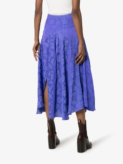 Shop Chloé Silk Jacquard Midi Skirt In 112 - Purple