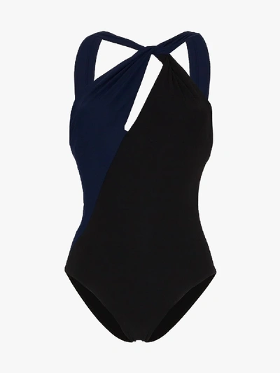 Shop Araks Venetia Two-tone Cutout Swimsuit In Black