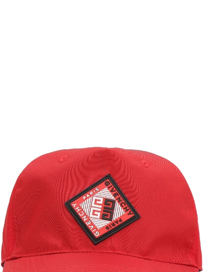 Givenchy Logo Patch Baseball Cap In Red