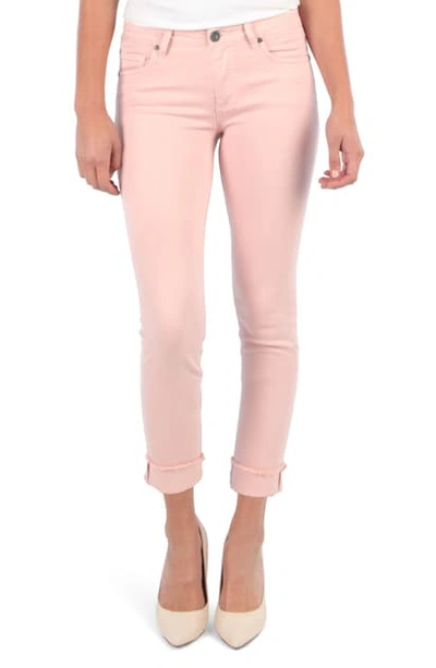 Shop Kut From The Kloth Amy Crop Straight Leg Jeans In Pale Blush