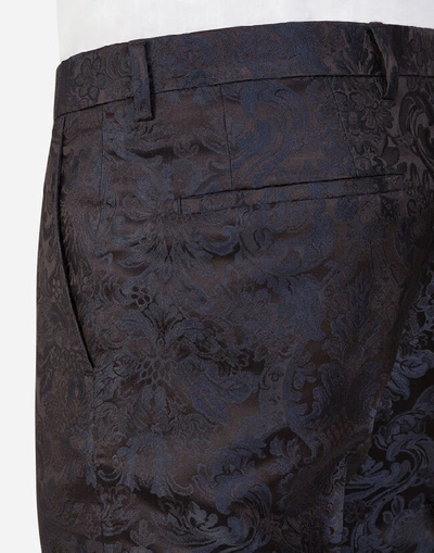Shop Dolce & Gabbana Silk Jacquard Pants In Black