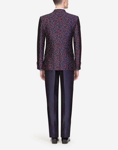 Shop Dolce & Gabbana Sicilia Suit With Star-design Jacquard In Blue