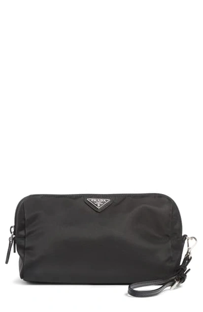 Shop Prada Nylon Cosmetics Pouch In Nero