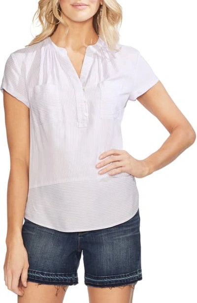 Shop Vince Camuto Pinstripe Top In Fresh Lilac