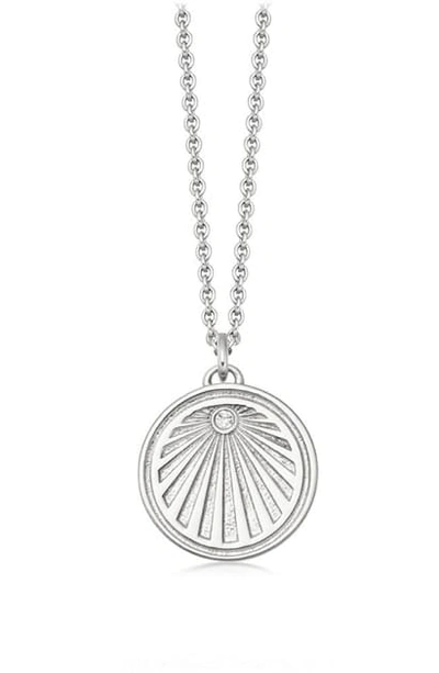 Shop Astley Clarke Sunrise Celestial Pendant Necklace In Silver