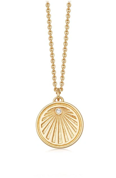 Shop Astley Clarke Sunrise Celestial Pendant Necklace In Yellow Gold