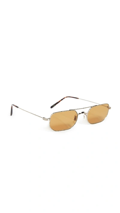 Shop Oliver Peoples Indio Sunglasses In Soft Gold/amber