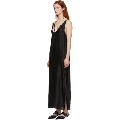 Shop Yang Li Black Silk Maxi Slip Dress