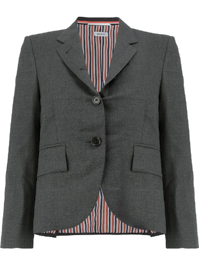 Shop Thom Browne Classic Single Breasted Sport Coat In Medium Grey 2-ply Wool Fresco