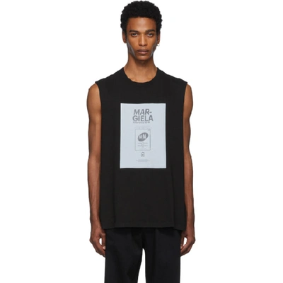 Shop Maison Margiela Black Garment Dyed Sleeveless T-shirt In 900 Black
