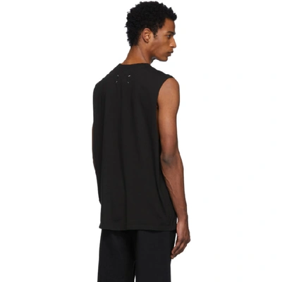 Shop Maison Margiela Black Garment Dyed Sleeveless T-shirt In 900 Black