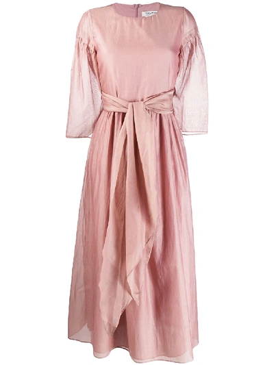 Shop Max Mara 's  Belted Midi Dress - Pink