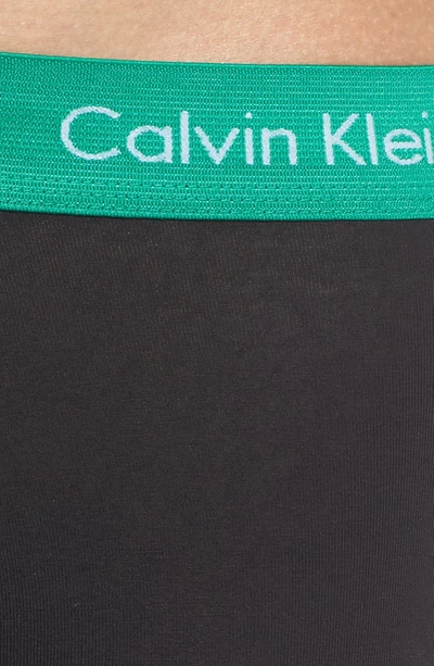 Shop Calvin Klein 3-pack Stretch Cotton Low Rise Trunks In Black/ Grey/ Tourney/ Indigo