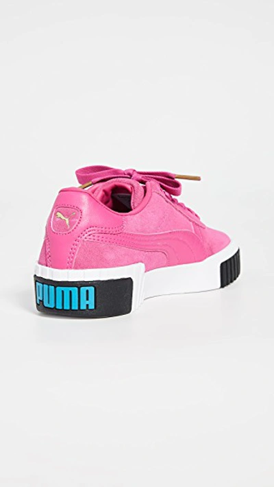 Shop Puma Cali Suede Sneakers In Fuchsia Purple