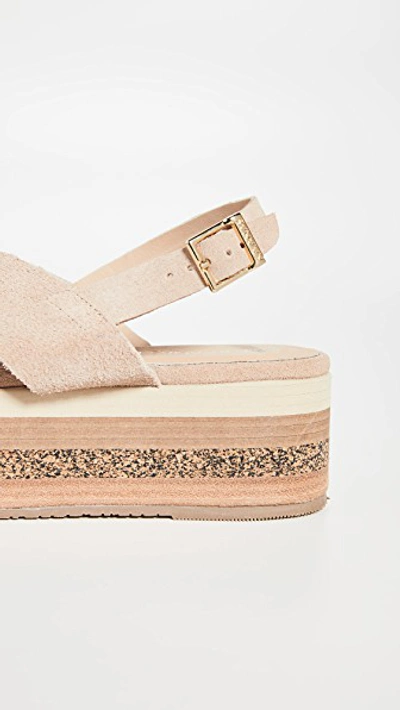 Shop Kaanas Bondi Wedge Platform Sandals In Oatmeal