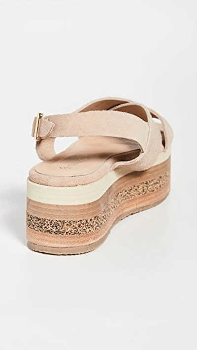 Shop Kaanas Bondi Wedge Platform Sandals In Oatmeal