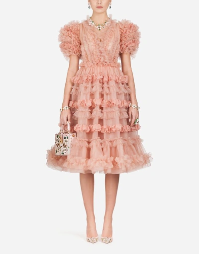 Shop Dolce & Gabbana Organza Ballerina Dress In Pink