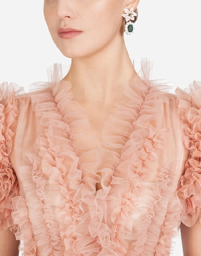 Shop Dolce & Gabbana Organza Ballerina Dress In Pink