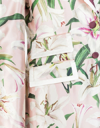 Shop Dolce & Gabbana Lily-print Shantung Blazer In Pink