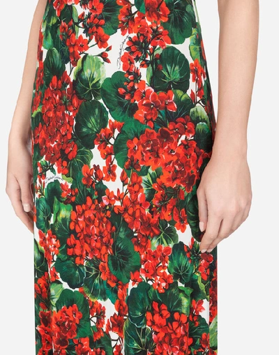 Shop Dolce & Gabbana Long Portofino-print Viscose Dress In Floral Print