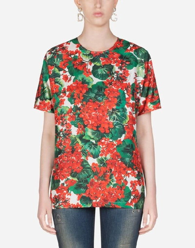 Shop Dolce & Gabbana Portofino-print Twill Blouse In Floral Print