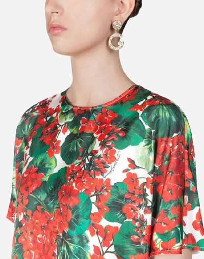 Shop Dolce & Gabbana Portofino-print Twill Blouse In Floral Print