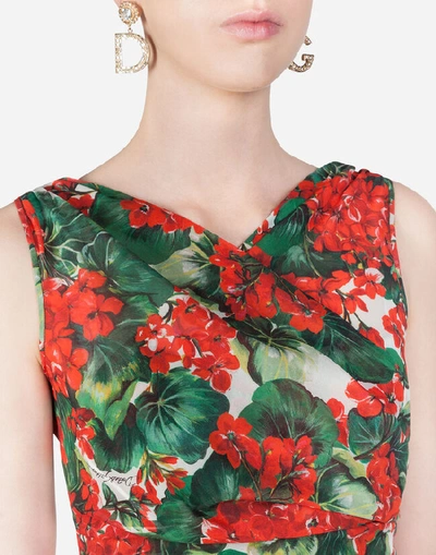 Shop Dolce & Gabbana Portofino-print Georgette Top In Floral Print