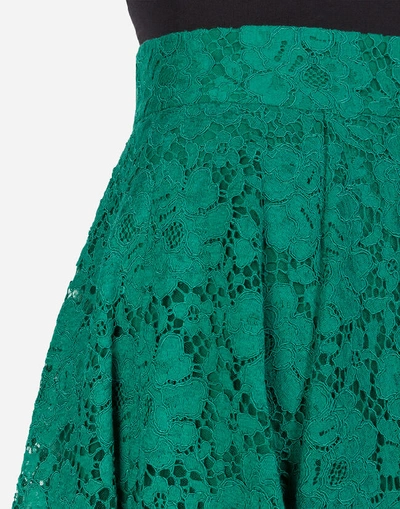 Shop Dolce & Gabbana Short Cordonetto Lace Skirt In Green