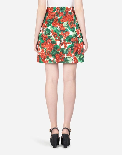 Shop Dolce & Gabbana Short Portofino-print Brocade Skirt In Floral Print