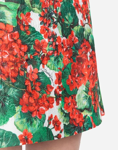 Shop Dolce & Gabbana Short Portofino-print Brocade Skirt In Floral Print