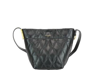 Shop Givenchy Mini Gv Quilted Bucket Bag In Black
