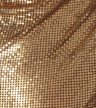 Rabanne Draped Mesh Dress In Gold