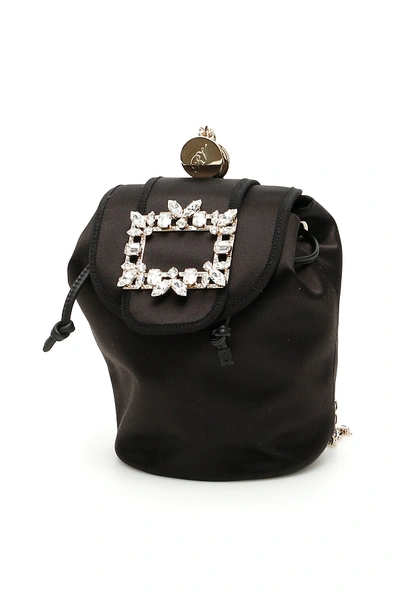 Shop Roger Vivier Broche Viver Mini Backpack In Black