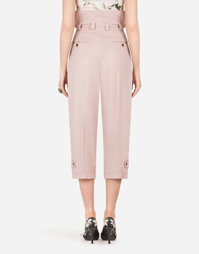 Shop Dolce & Gabbana High-waisted Gabardine Pants In Pink