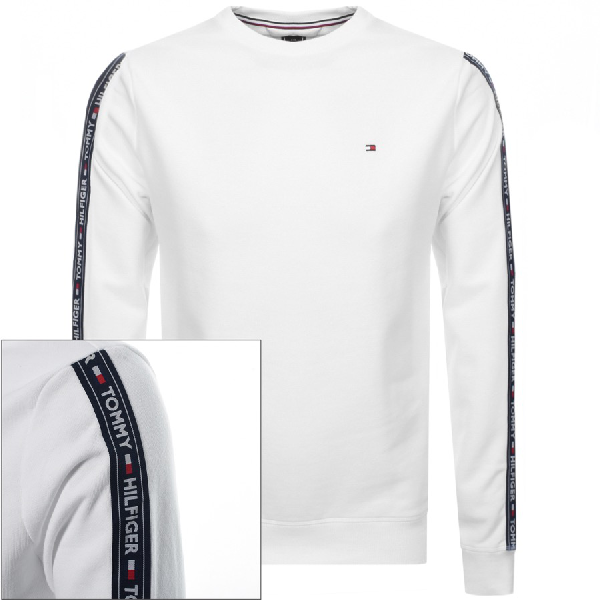 tommy hilfiger tape sweatshirt white
