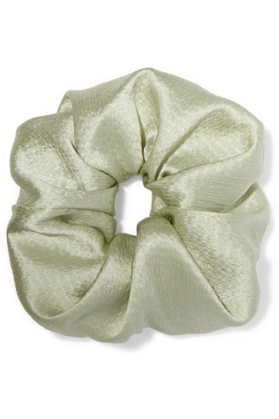 Shop Jennifer Behr Hammered Silk-satin Hair Tie In Green