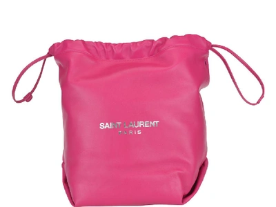 Shop Saint Laurent Teddy Bucket Bag In Pink