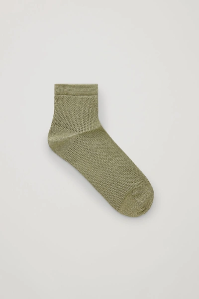 Shop Cos Crochet Low Ankle Socks In Green