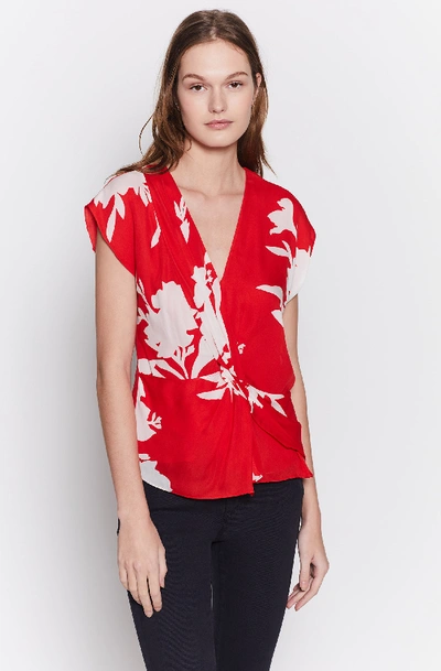 Shop Joie Bosko Silk Top In Tropic Red