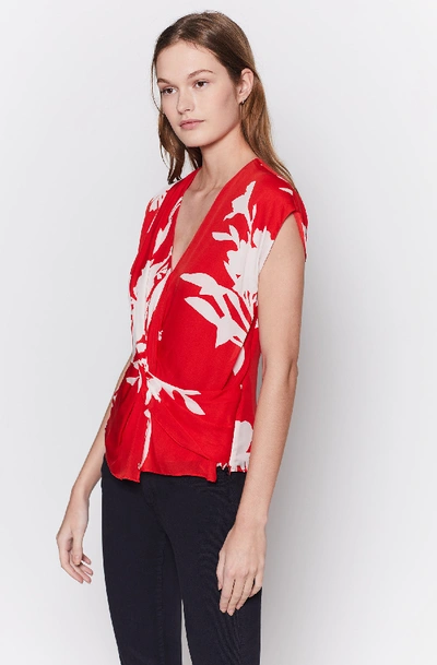 Shop Joie Bosko Silk Top In Tropic Red