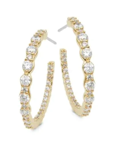 Shop Adriana Orsini Goldtone & Crystal Hoop Earrings