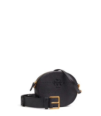 Shop Tory Burch Mcgraw Convertible Round Belt Bag In Black