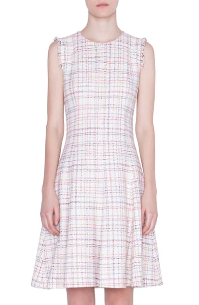 Shop Akris Punto Sleeveless Tweed Dress In Cream Multicolor Lurex