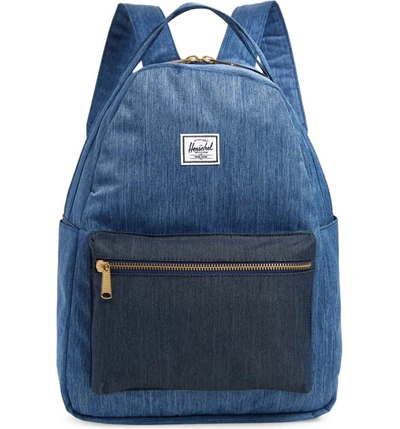 Shop Herschel Supply Co Nova Mid Volume Backpack - Blue In Faded Denim/ Indigo Denim