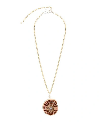 Shop Wald Berlin Gold-plated Gin And Juice Crystal Shell Necklace