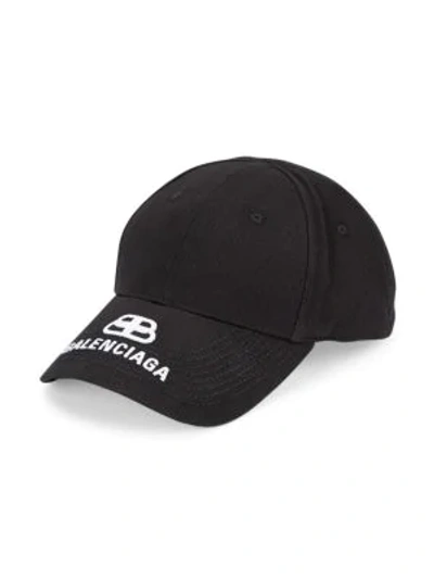 Shop Balenciaga Bb Logo Cap In Black White