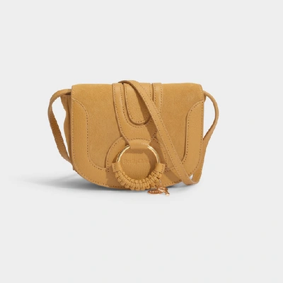 Shop See By Chloé Hana Mini Crossbody Bag In Black Suede And Calfskin In Yellow
