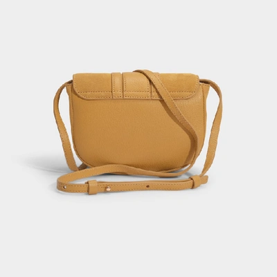 Shop See By Chloé Hana Mini Crossbody Bag In Black Suede And Calfskin In Yellow